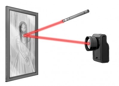 Laser EVP Mic Diagram - Laser off of picture frame