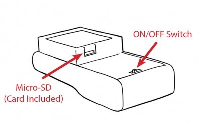 Ovilus IV Diagram - Micro-SD Card and ON/OFF Switch