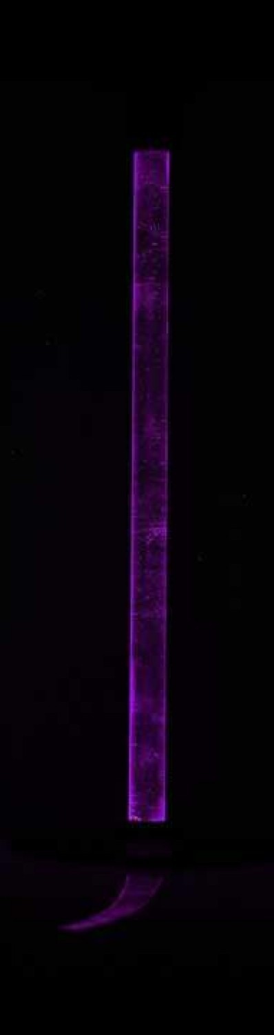 Image of Digital Dowsing Energy Rod in the Dark emitting Purple / Pink