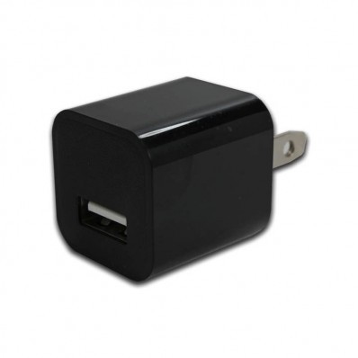USB Wall Charger 1Amp AC Adapter Black Angle